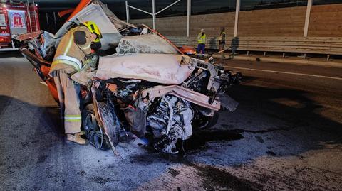 Wypadek na autostradzie A1 niedaleko Radomska