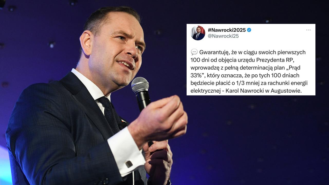 Nawrocki: prąd będzie tańszy o 33 procent. Ale nie prezydent o tym decyduje