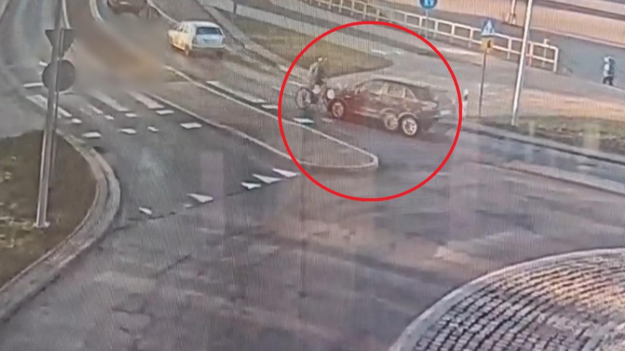 "Oślepiło go słońce", potrącił rowerzystę