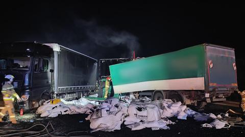 Zderzenie dwóch ciężarówek na A1 koło Radomska