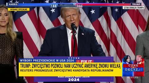 Donald Trump o Elonie Musku w powyborczym przemówieniu