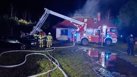 Tragiczny pożar domu jednorodzinnego pod Aleksandrowem Łódzkim