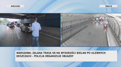 Relacja reportera Pawła Łukasika z zalanej trasy S8