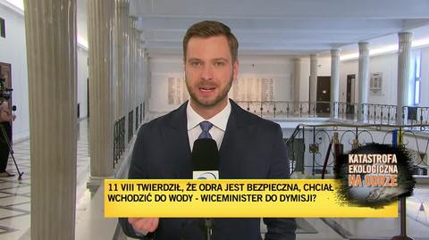 Wiceminister Grzegorz Witkowski chciał wykąpać się w Odrze. "Dałabym panu ministrowi szklankę wody do wypicia z Odry"