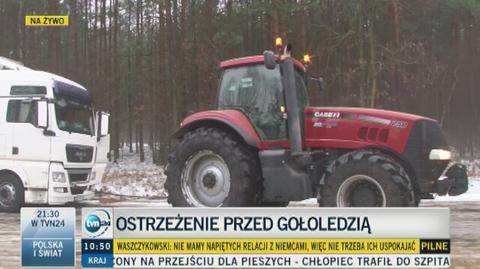 Gołoledź dała się we znaki kierowcom na granicy województw lubuskiego i zachodniopomorskiego