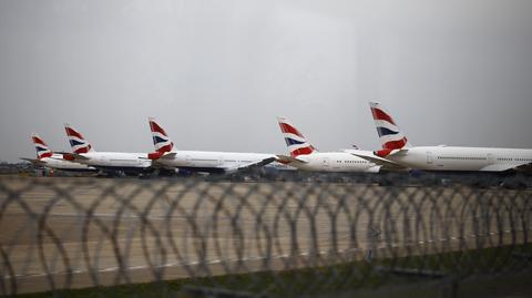 Samolot linii British Airways wylądował na Heathrow. Nagranie z 21 marca 