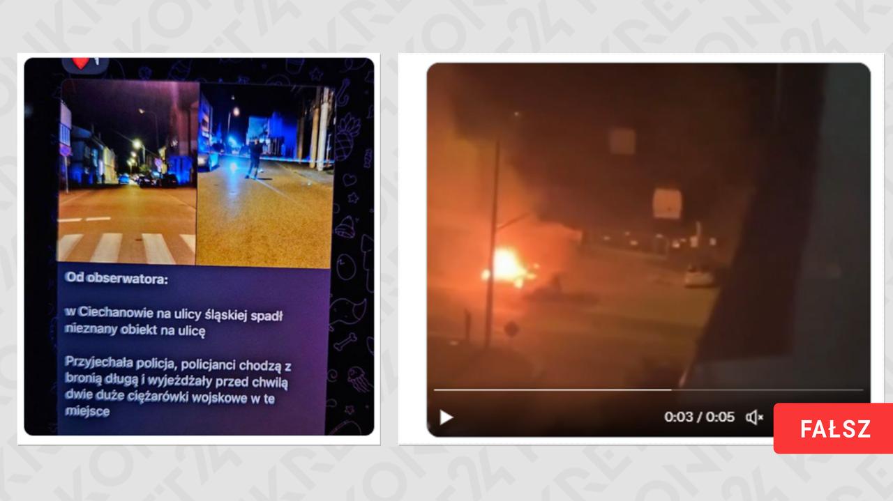 "Coś spadło na Zamość?", dron "w Ciechanowie". Uwaga na fake newsy i dezinformację