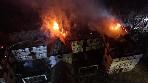 Pożar w budynku dawnego kolegium