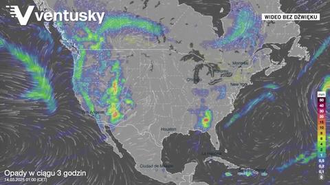 Prognozowane opady w USA