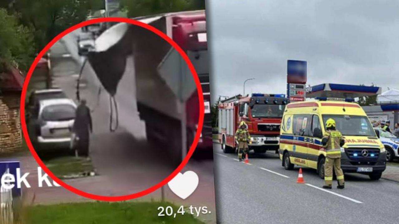 Pas z ciężarówki uderzył pieszą. 57-latka nie żyje