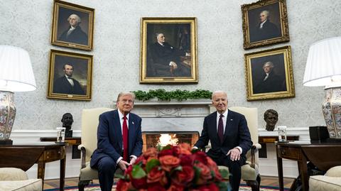 Rozmowa Donalda Trumpa z Joe Bidenem w Białym Domu