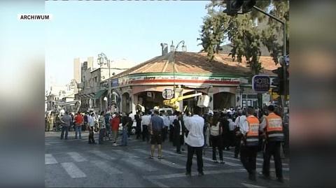Izrael. Restauracja Sbarro w Jerozolimie po zamachu bombowym z 2001 roku