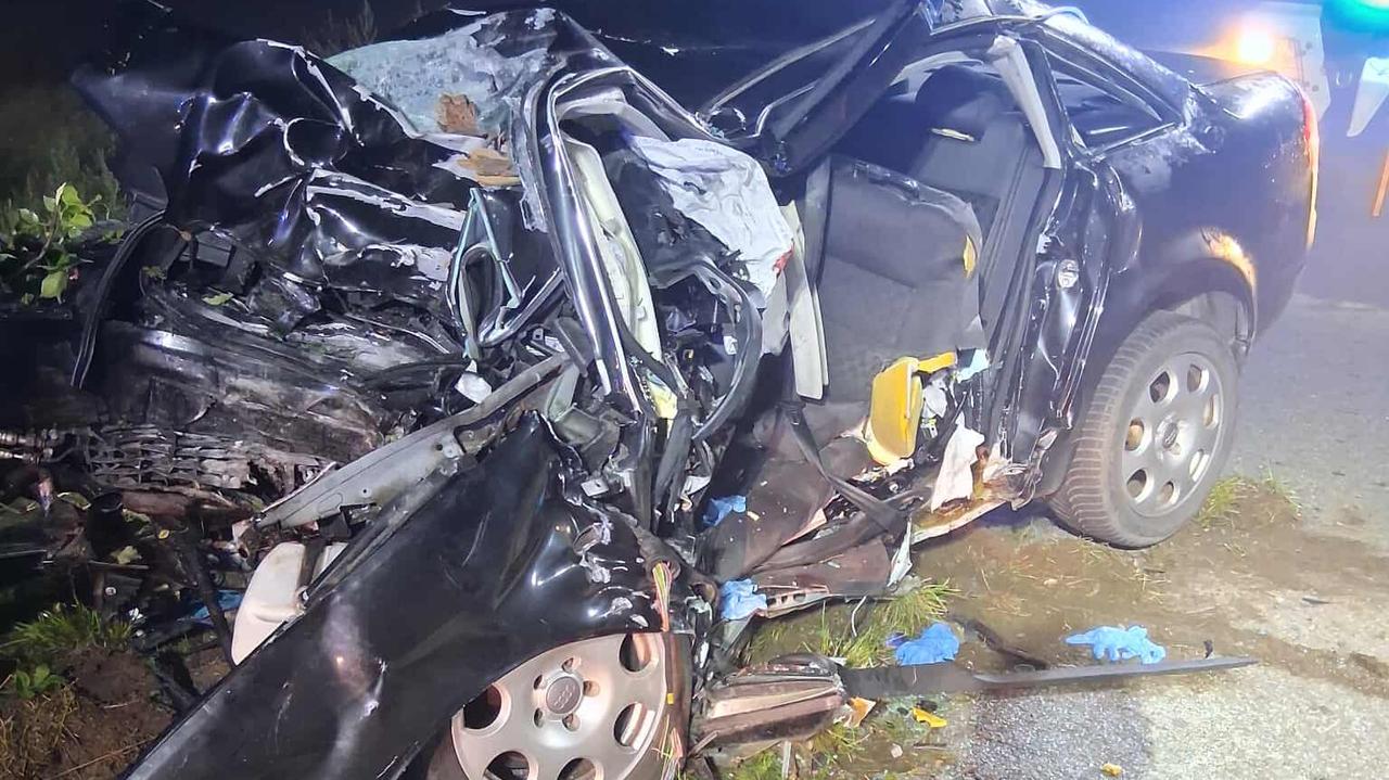 22-latek zjechał na pobocze i uderzył w drzewo. Nie przeżył
