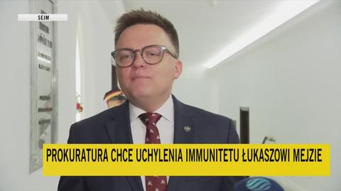 Hołownia o uchyleniu immunitetu Mejzie: Nie widzę w tym nic złego