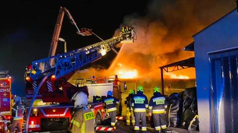 Pożar hali w Robakowie