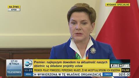 Premier Beata Szydło o projekcie "500+": nie wszyscy w Polsce zarabiają po kilkadziesiąt tys. miesięcznie 
