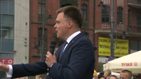 Szymon Hołownia na spotkaniu wyborczym w Katowicach