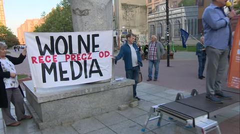 Protest w Łodzi w obronie wolnych mediów