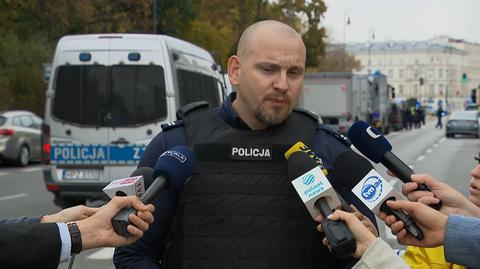 Akcja policji w centrum Warszawy w październiku 2023 (materiał archiwalny)