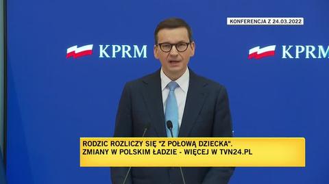 Mateusz Morawiecki i Artur Soboń o wspólnym rozliczaniu się z dzieckiem (wypowiedź z 24.03.2022)