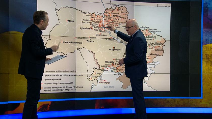 Generał Skrzypczak analizuje mapy rosyjskiej inwazji na Ukrainę (analiza z 3 marca)