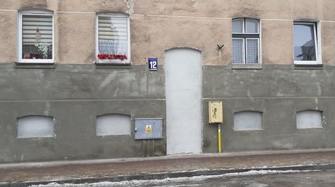 Zamurowane drzwi kamienicy w Lęborku