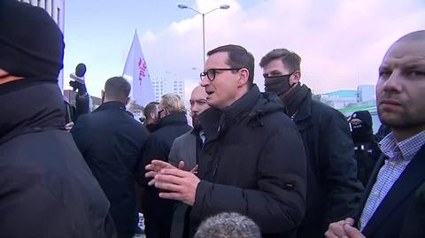 Wymiana zdań między premierem Mateuszem Morawieckim a protestującymi górnikami w Katowicach