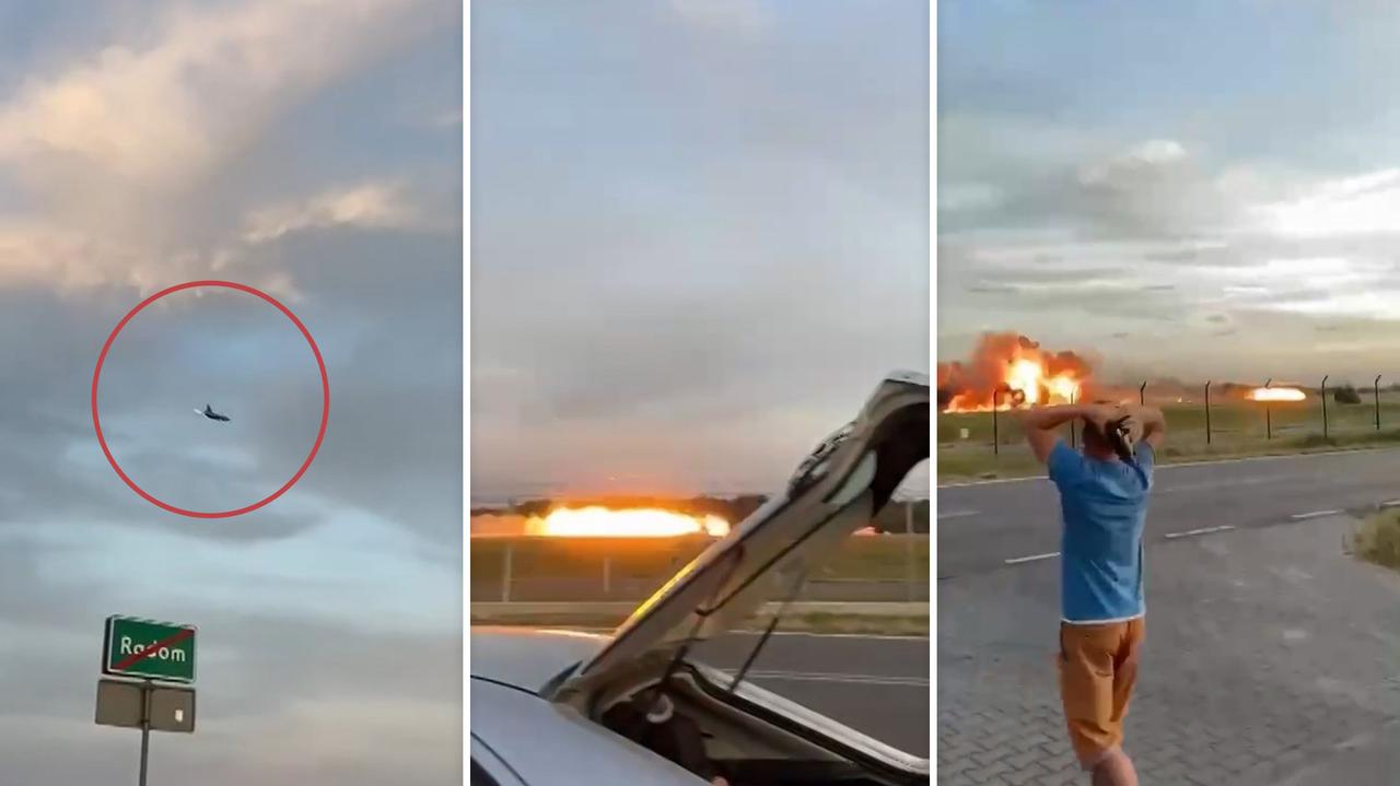 Moment katastrofy myśliwca F-16 w Radomiu na nagraniu