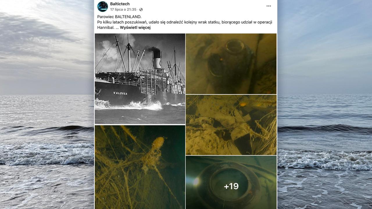 Nurkowie odkryli wrak zatopiony w 1944 roku
