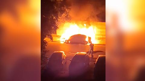 Pożar samochodu w Pabianicach