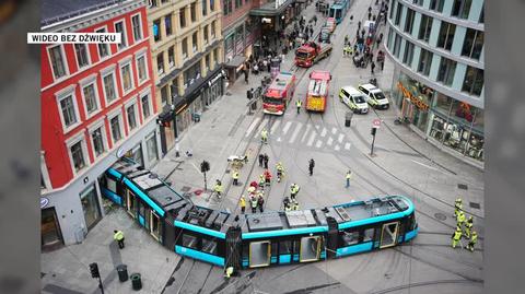 Tramwaj wjechał w sklep w centrum Oslo, stolicy Norwegii