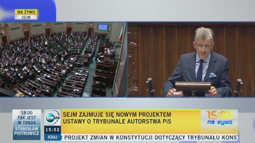 Piotrowicz: demokracja ma być oparta na konstytucji a nie na statucie Platformy Obywatelskiej