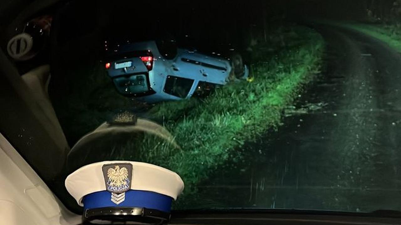 Dachował, próbując uniknąć kontroli