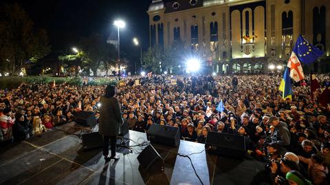 Protest w Tbilisi po ogłoszeniu wyników wyborów parlamentarnych