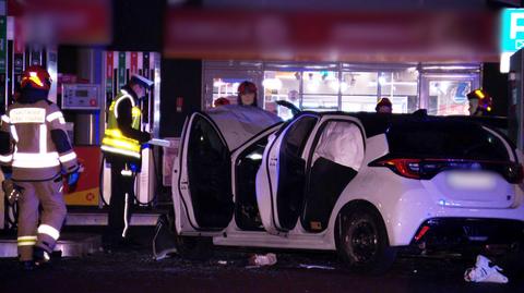 Wypadek na stacji benzynowej w Warszawie