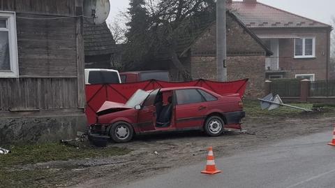 Kierowca uderzył w ścianę budynku