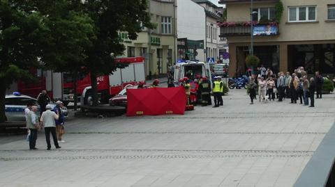 Wypadek na rynku w Gorlicach
