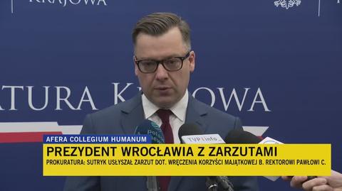 Prokuratura Krajowa o zarzutach między innymi dla Jacka Sutryka