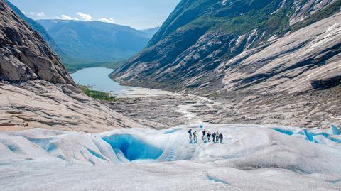 Lodowiec Nigardsbreen w 2023 roku