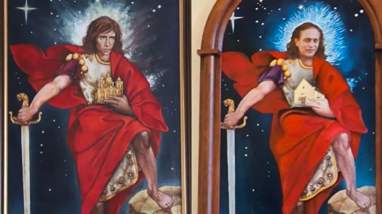 Archanioł Michał z twarzą proboszcza