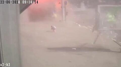 Moment eksplozji w Charkowie 