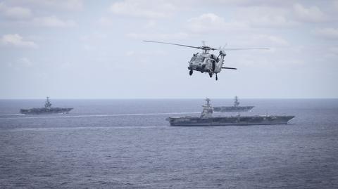 Manewry wielu lotniskowców z udziałem MS Queen Elizabeth, JS Ise, HMCS Winnipeg, HNLMS Evertsen, HMNZS Te Kaha, USS Ronald Reagan i USS Carl Vinson, 2021 rok