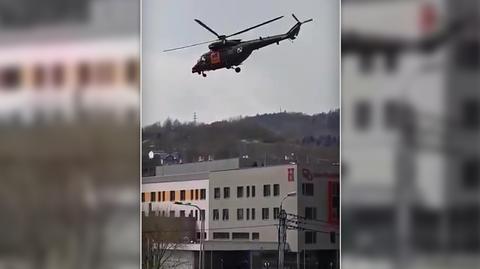 Śmigłowiec wojskowy przyleciał po pacjentkę do szpitala w Żywcu