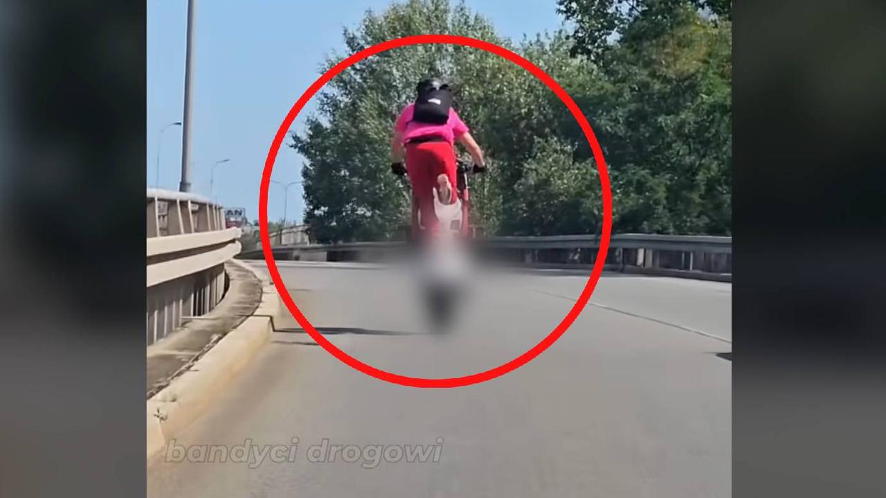 Na jednym kole i na jednej nodze. Szokująca jazda motocyklisty na nagraniu
