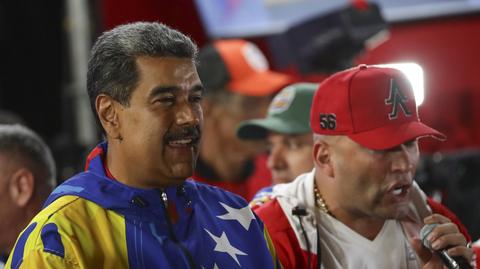 Nicolas Maduro oddający głos w wyborach prezydenckich 