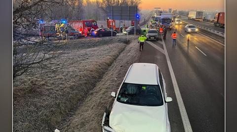 Zderzenie dziesięciu pojazdów na A4