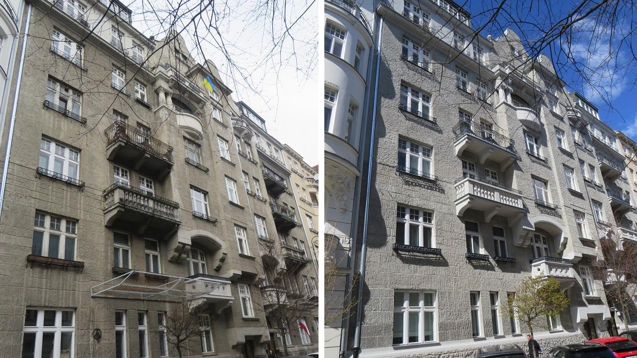 Zabytkowa kamienica z nową elewacją