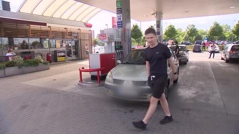 Kierowcy niezadowoleni z wysokich cen paliw (stacja w Poznaniu)