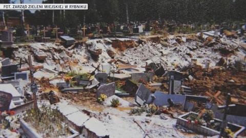 Cmentarz w Rybniku po powodzi w 1997 r.