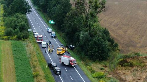 Wizualizacja wypadku, do którego doszło w miejscowości Kleszczów w województwie śląskim